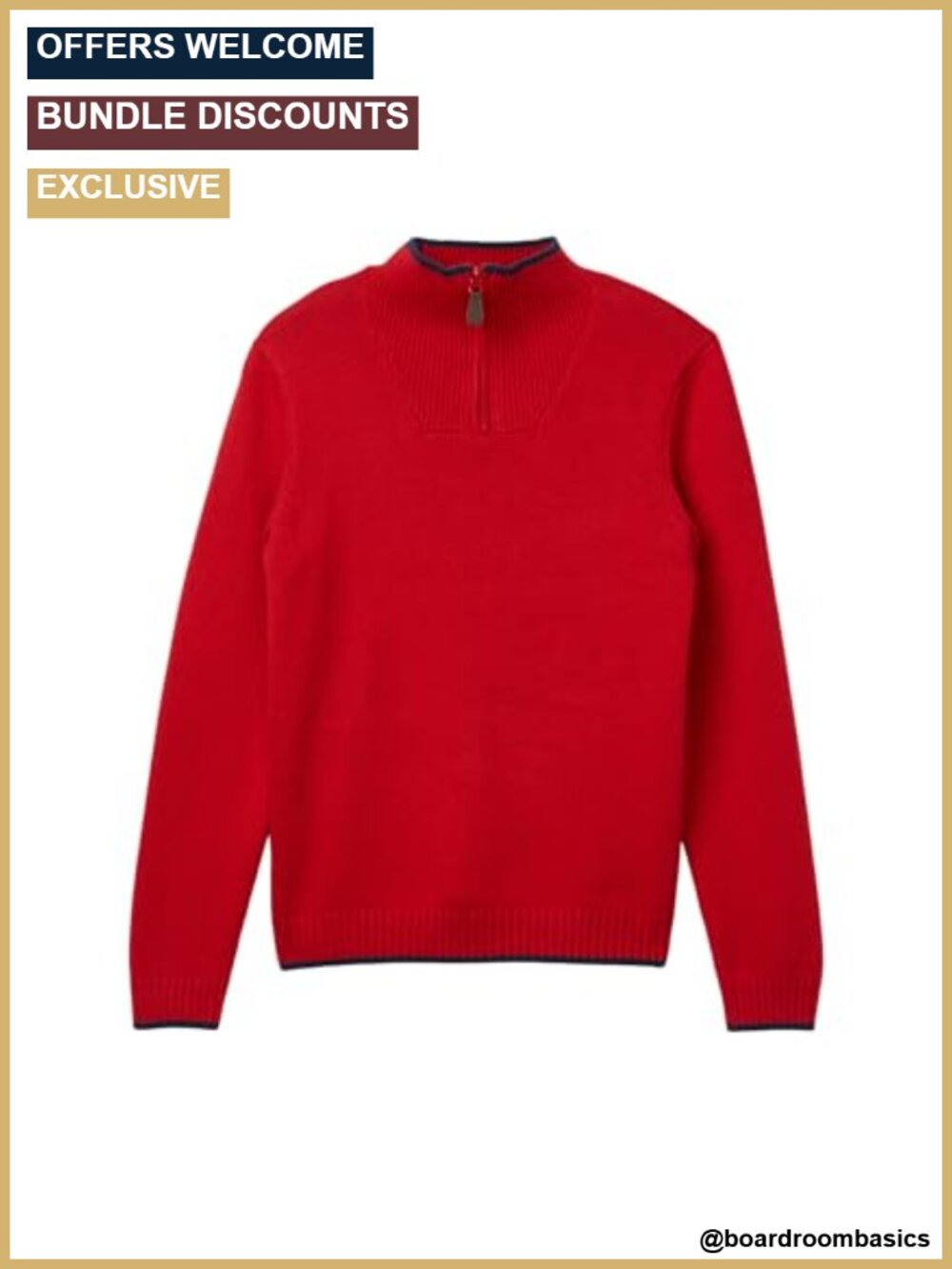 Janie and Jack Boys Mock Neck Quarter Zip Sweater